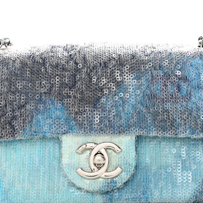 Chanel Sequin Mini Waterfall Flap Light Blue 5 of 10