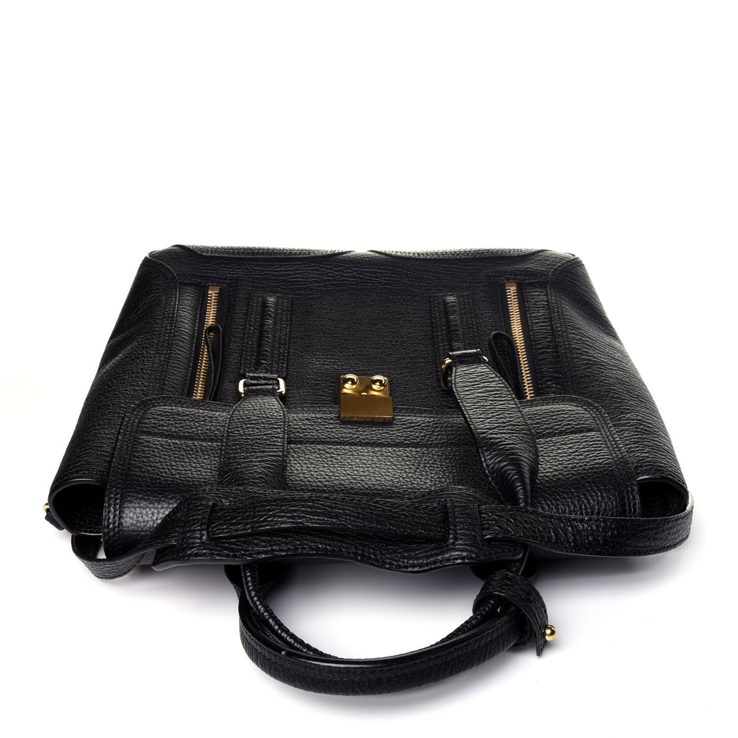 3.1 Phillip Lim Textured Calfskin Medium Pashli Satchel Black 12 of 13