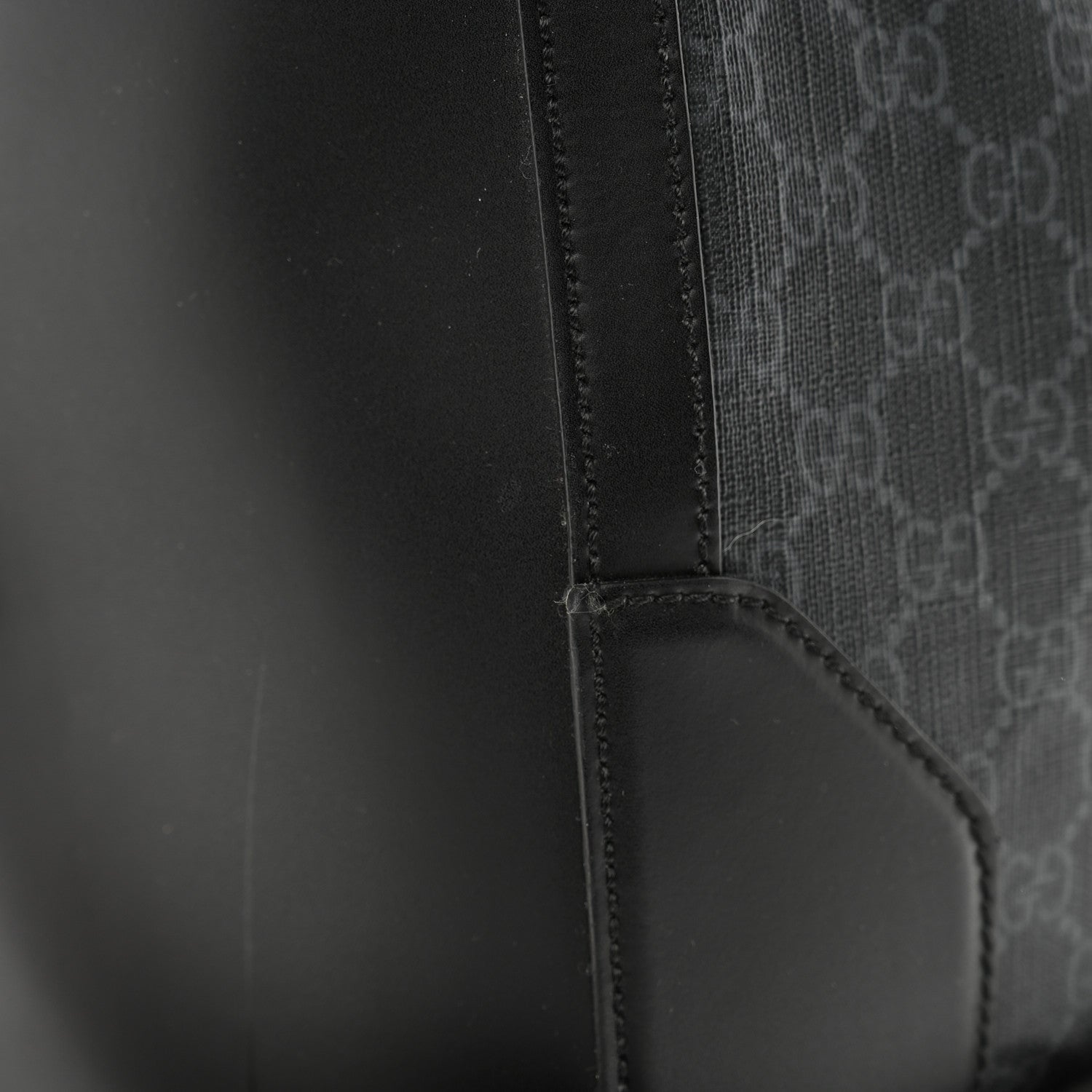 Gucci Soft GG Supreme Monogram Appia Calfskin Web Large Carry On Duffle Bag Black Grey 12 of 16