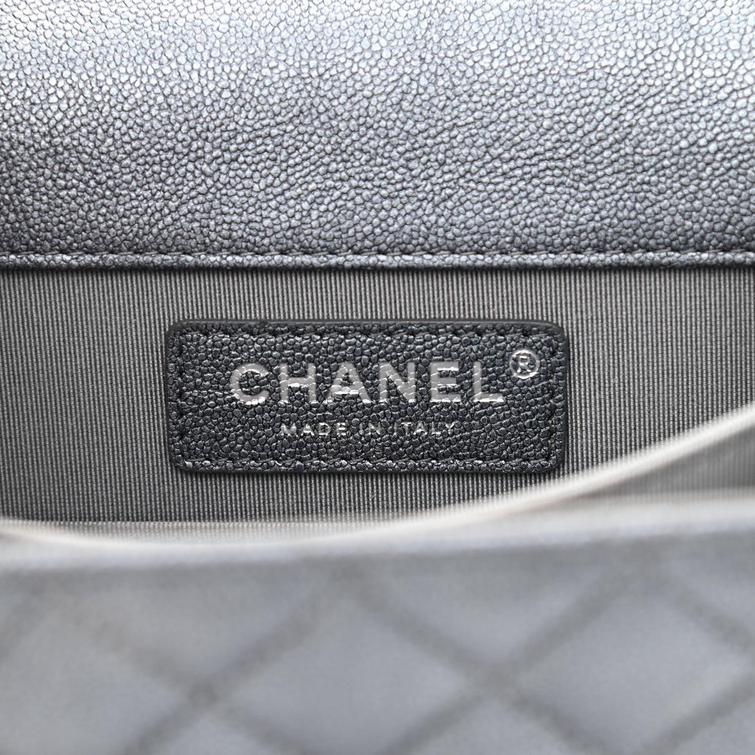 Chanel Iridescent Caviar Quilted North South Boy Flap Grey 6 of 11