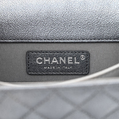 Chanel Iridescent Caviar Quilted North South Boy Flap Grey 6 of 11