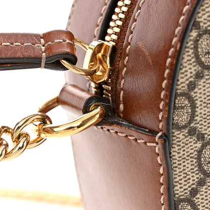 Gucci GG Supreme Monogram Cuoio Toscano Mini Chain Shoulder Bag Beige Ebony Cuir 12 of 16