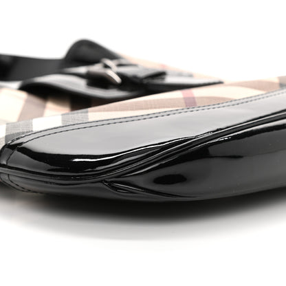 Burberry Patent Nova Check Brook Hobo Black 10 of 13