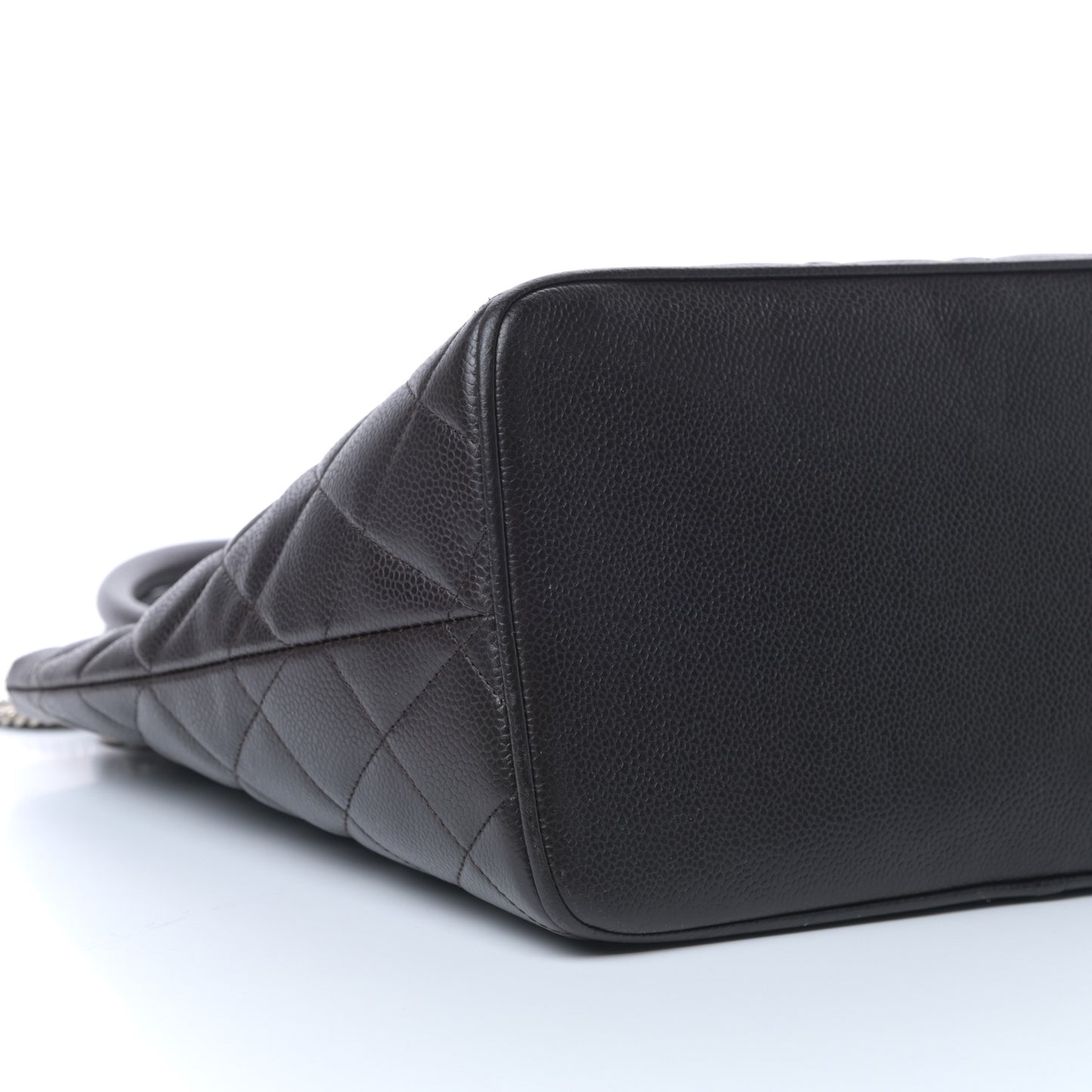 Caviar Quilted Medallion Tote Dark Brown
