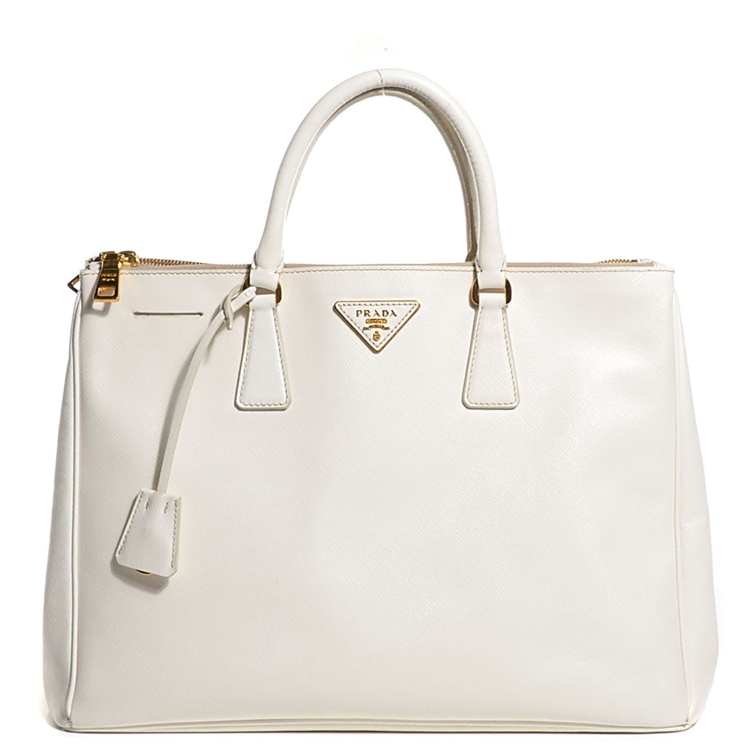 Prada Saffiano Lux Large Double Zip Tote Bianco 1 of 11