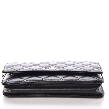 Chanel Lambskin Quilted Wallet On Chain WOC Black 9 of 10