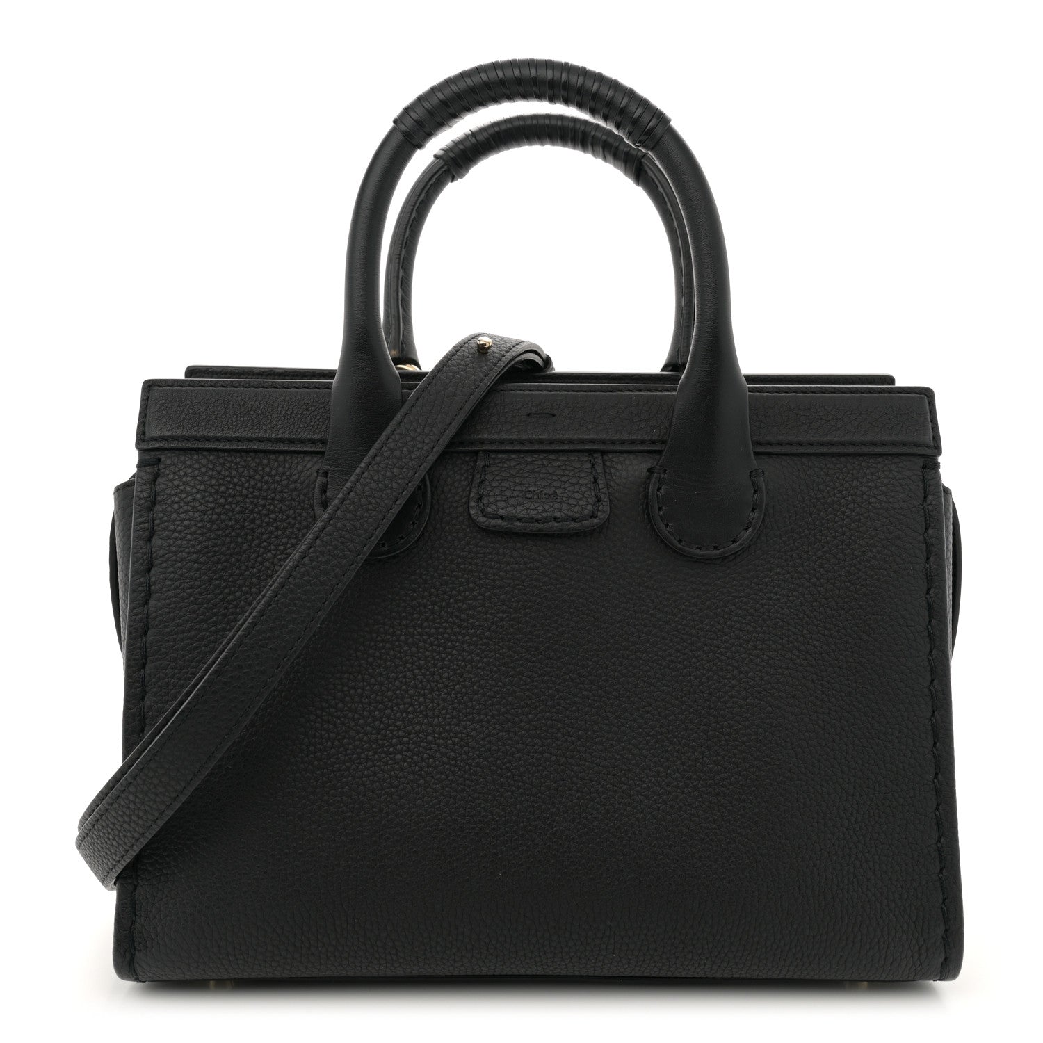 Chloe Grained Calfskin Small Edith Top Handle Bag Black 1 of 12