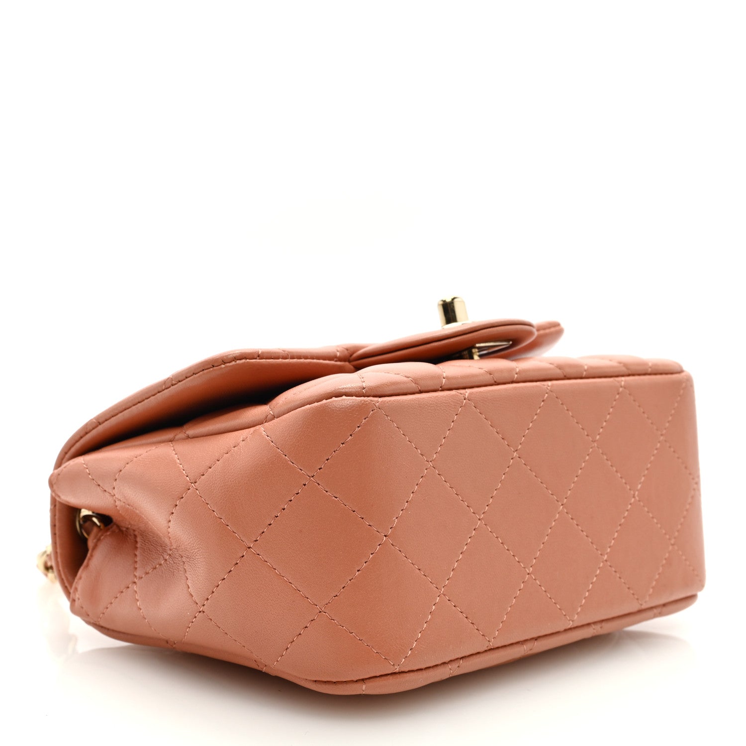 Chanel Lambskin Quilted Mini Square Flap Dark Beige 4 of 12