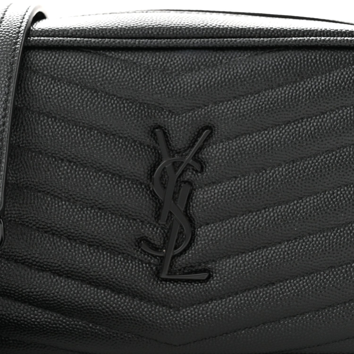 Saint Laurent Grain De Poudre Matelasse Monochrome Monogram Mini Lou Camera Bag Black 8 of 11