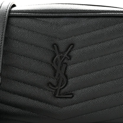 Saint Laurent Grain De Poudre Matelasse Monochrome Monogram Mini Lou Camera Bag Black 8 of 11
