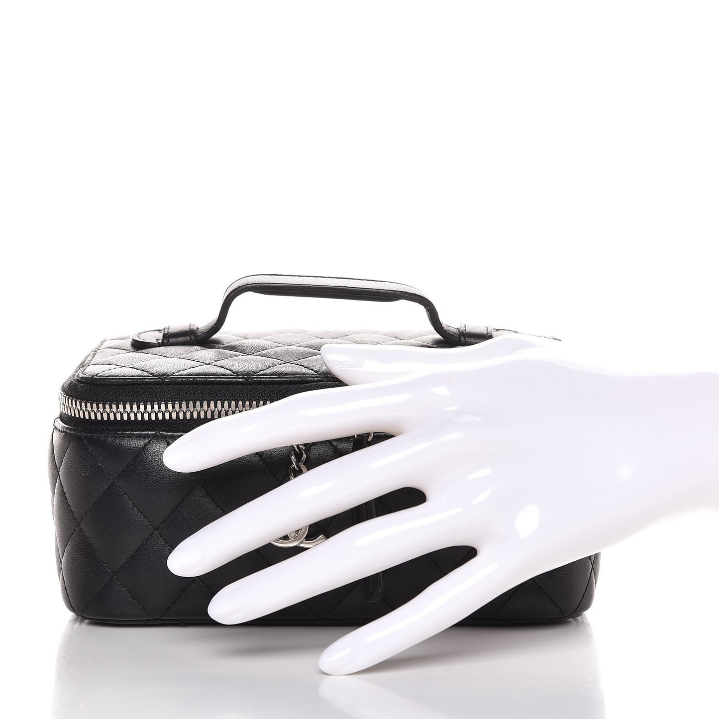 Lambskin Quilted Jewelry Case Black