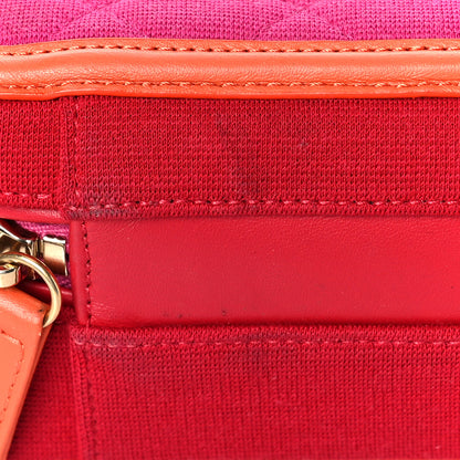 Chanel Jersey Quilted Small CC Filigree Vanity Case Pink Red Orange 10 of 14