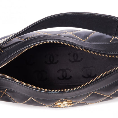 Chanel Calfskin Wild Stitch Hobo Black 6 of 9