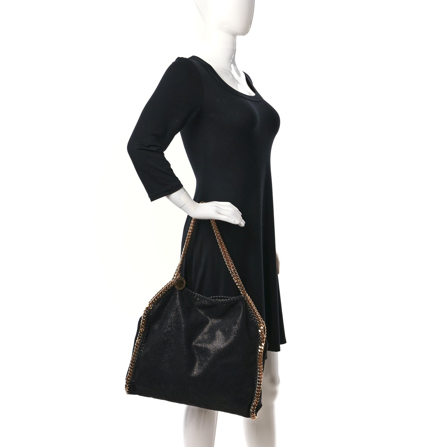 Shaggy Deer Falabella Fold Over Tote Black