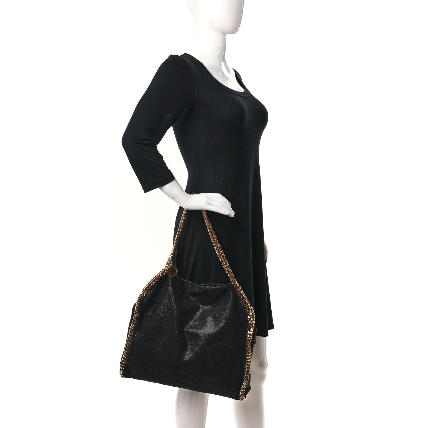 Stella McCartney Shaggy Deer Falabella Fold Over Tote Black 3 of 8