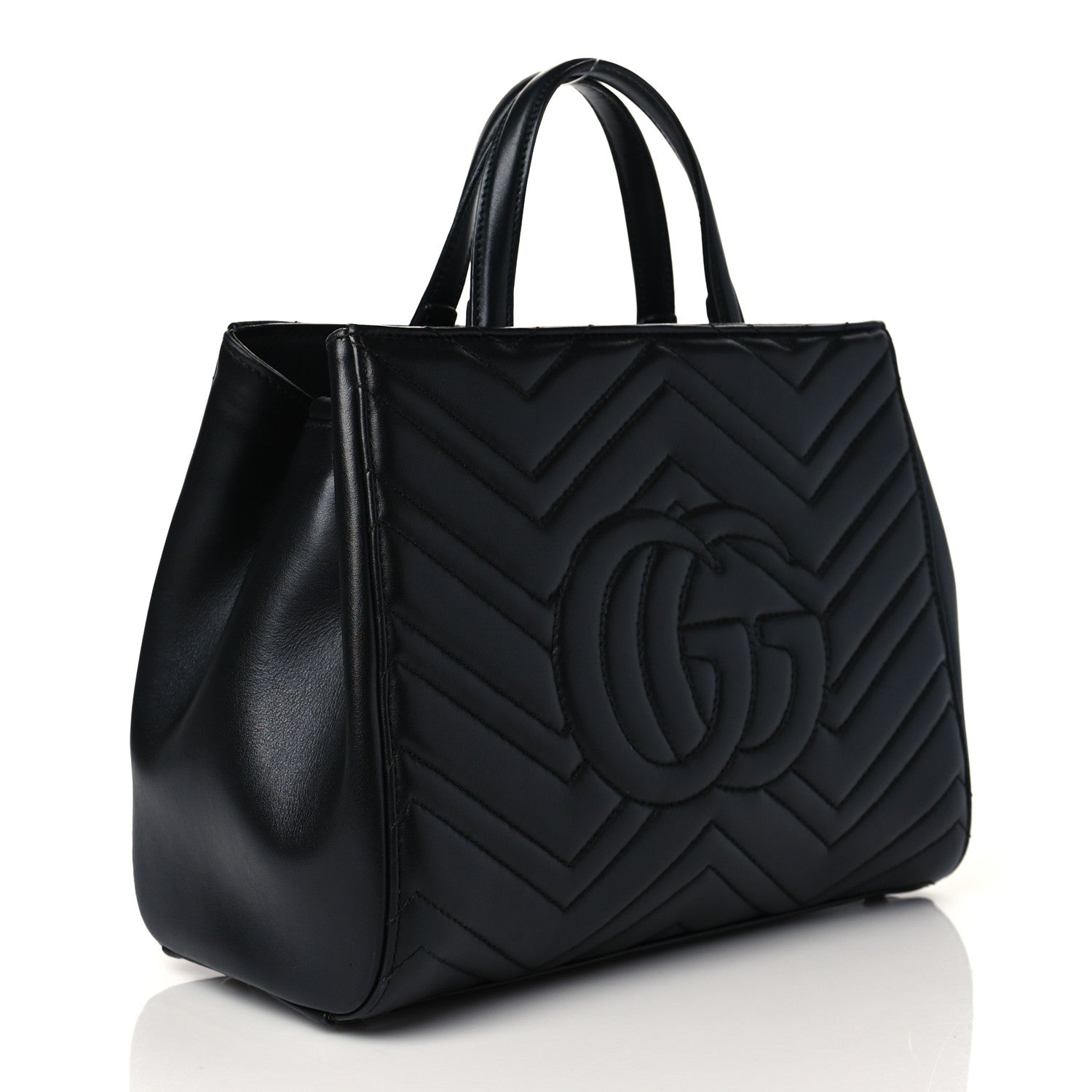 Gucci Calfskin Matelasse Small GG Marmont Tote Black 3 of 10