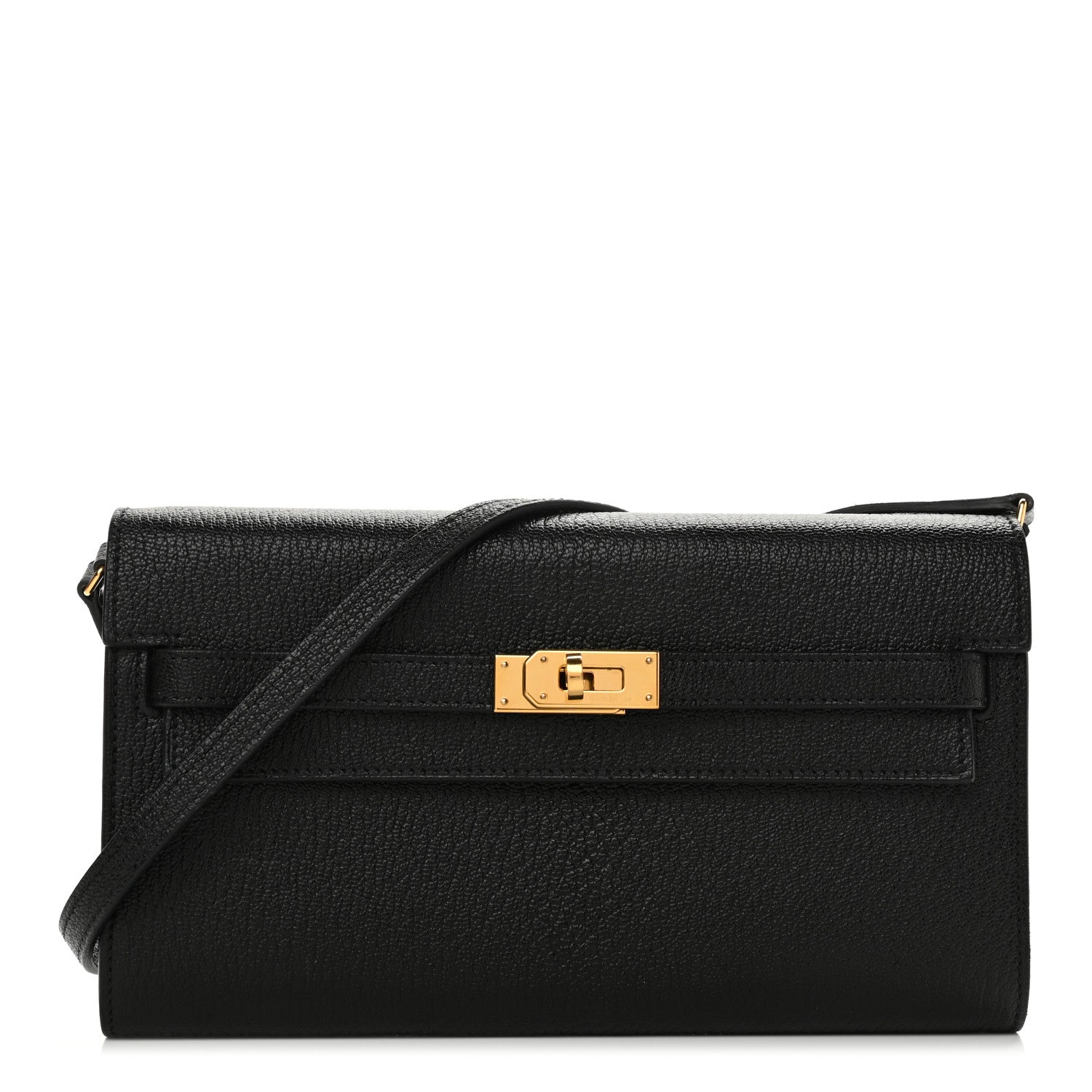 Hermes Chevre Mysore Kelly Wallet To Go Black 1 of 10
