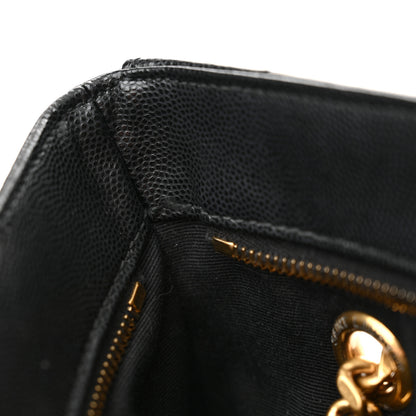Saint Laurent Grain de Poudre Matelasse Chevron Medium Tribeca Shopping Bag Black 14 of 14