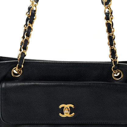 Chanel Caviar Flap CC Shoulder Bag Navy 8 of 13
