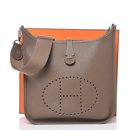 Hermes Taurillon Clemence Evelyne III PM Etoupe 8 of 8