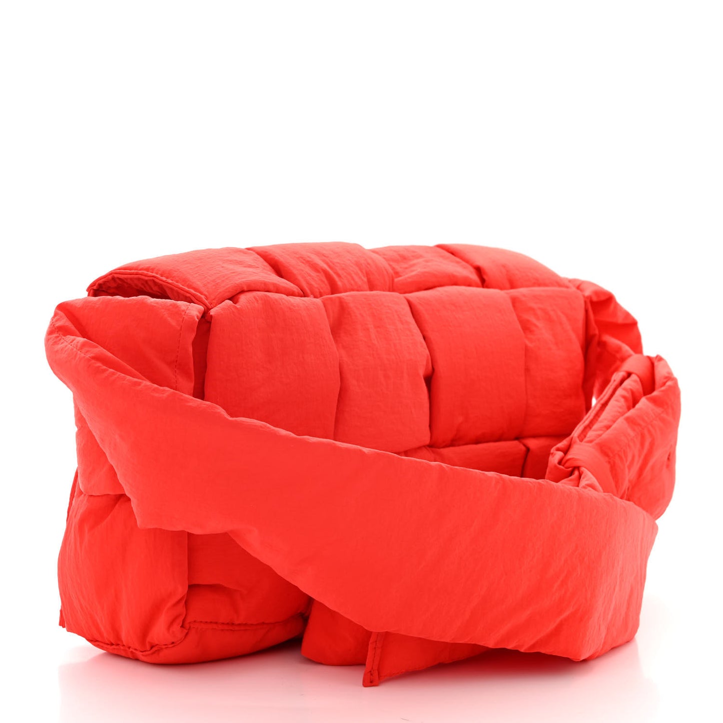 Nylon Intrecciato Padded Tech Cassette Bag Red