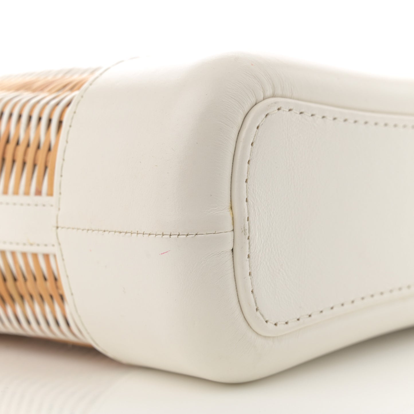 Rattan Calfskin Small Gabrielle Hobo Beige Ivory