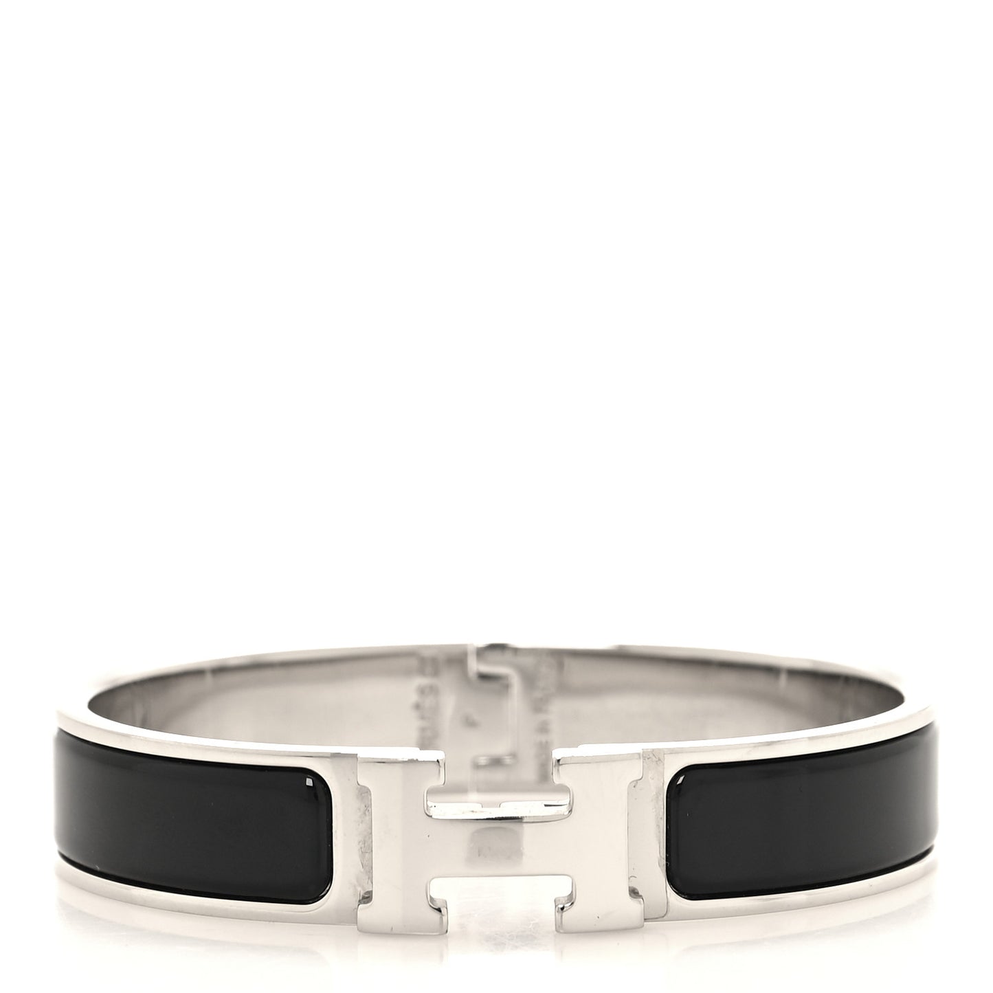 Enamel Narrow Clic Clac H Bracelet PM Black