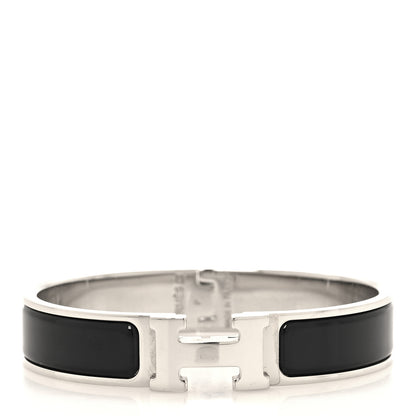 Hermes Enamel Narrow Clic Clac H Bracelet PM Black 1 of 4