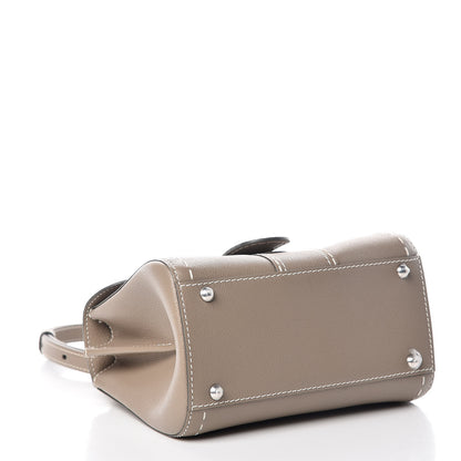Delvaux Grained Rodeo Calfskin Surpique Mini Brillant Satchel Tourterelle Ivory 4 of 10