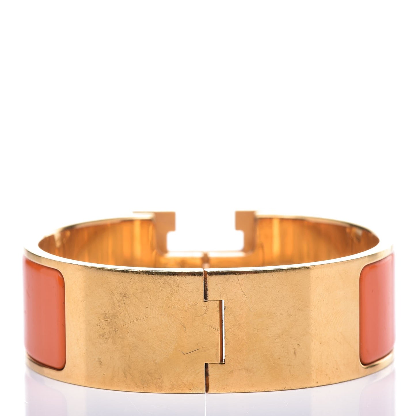 Enamel Wide Clic Clac H Bracelet GM Orange