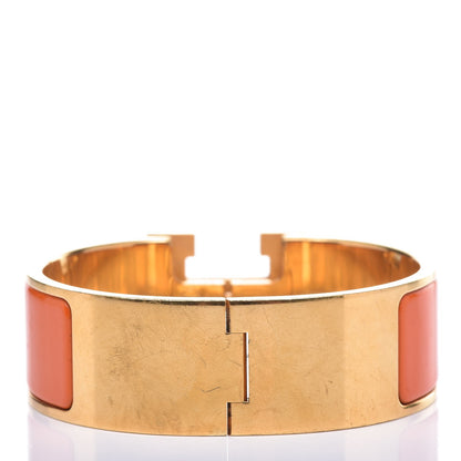 Hermes Enamel Wide Clic Clac H Bracelet GM Orange 3 of 8