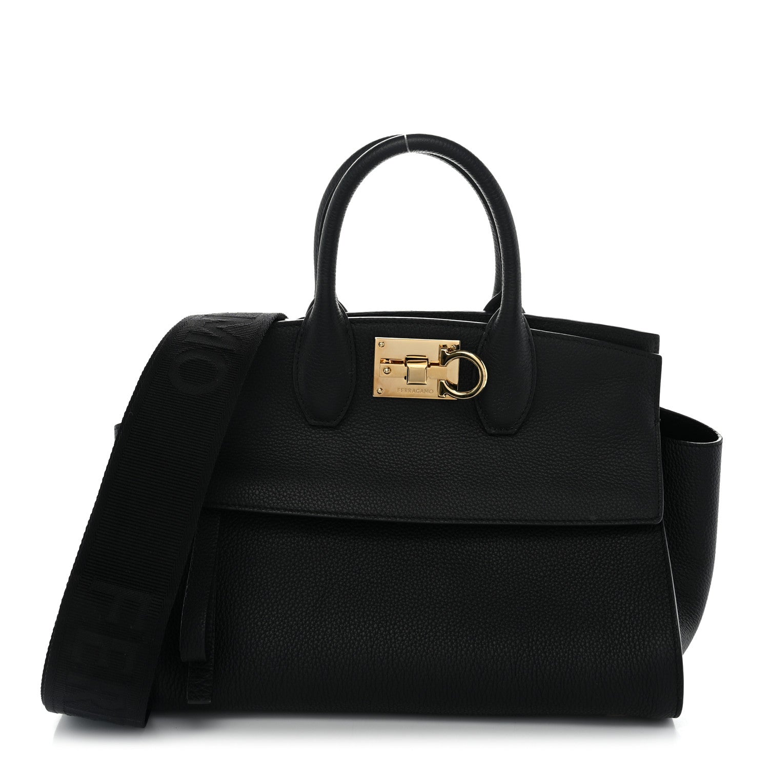 Salvatore Ferragamo Calfskin Medium Studio Soft Bag Black 1 of 10