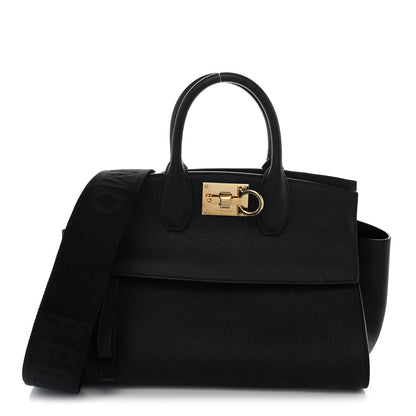Salvatore Ferragamo Calfskin Medium Studio Soft Bag Black 1 of 10
