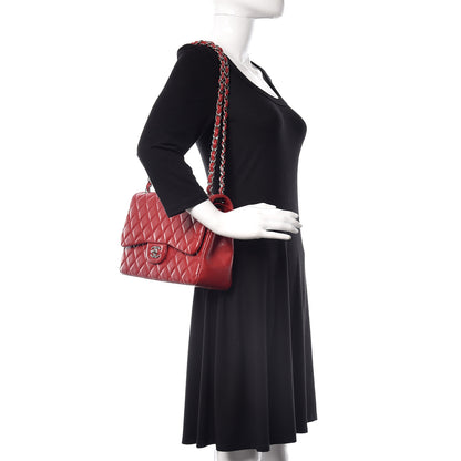 Chanel Caviar Quilted Jumbo Double Flap Red 2 of 12