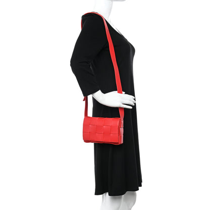 Bottega Veneta Lambskin Maxi Intrecciato Small Cassette Crossbody Bag Bright Red 2 of 11