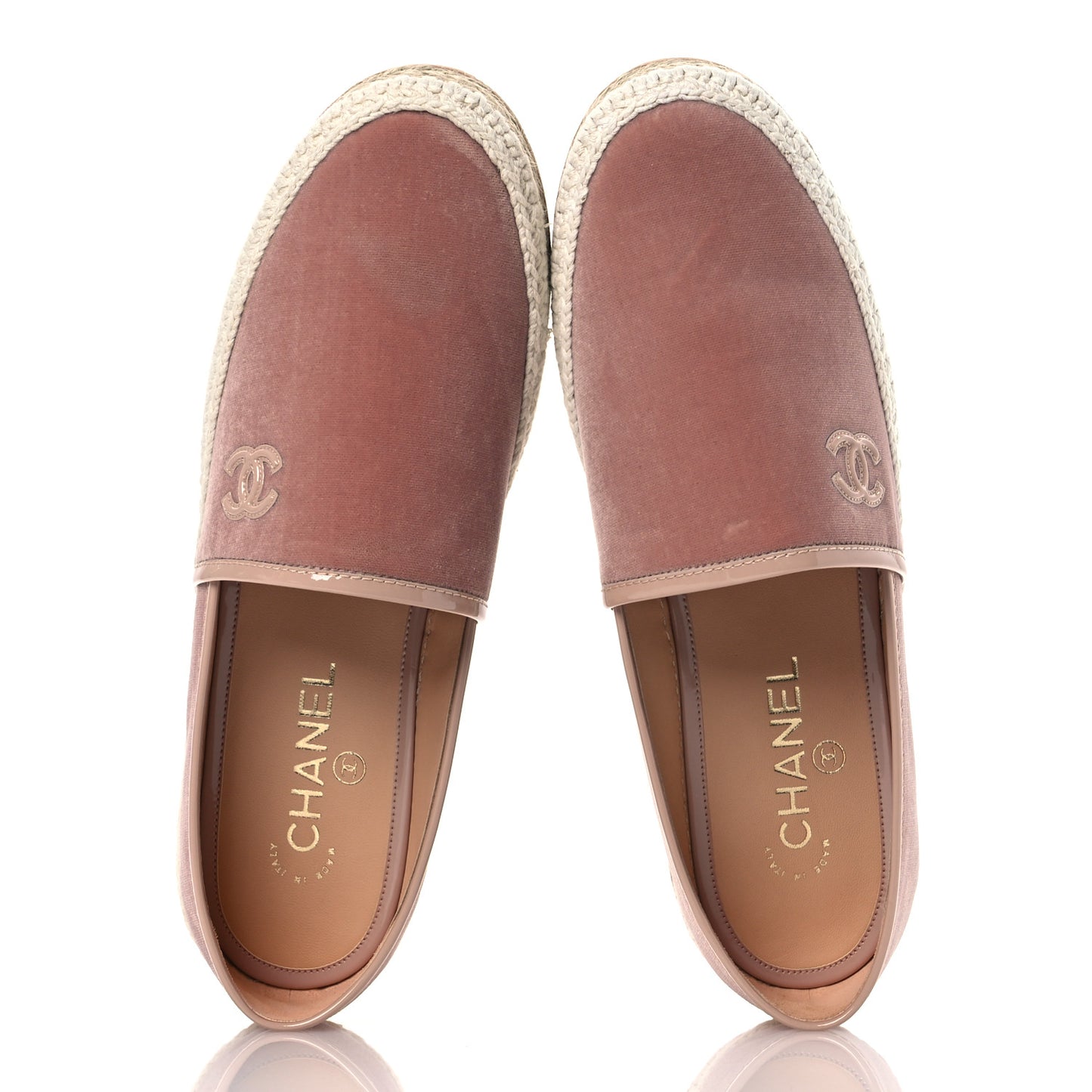Velvet Patent CC Espadrilles 40 Pink