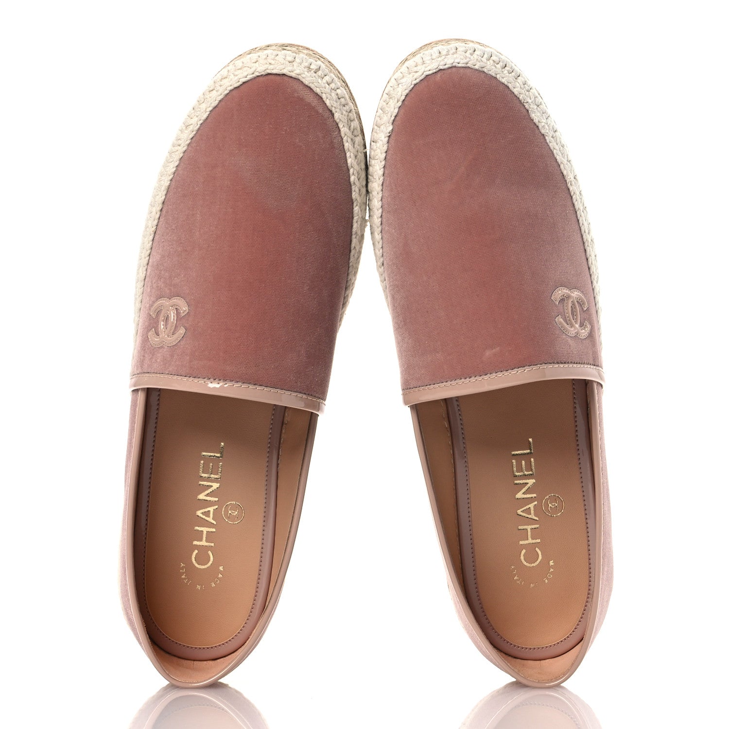 Chanel Velvet Patent CC Espadrilles 40 Pink 2 of 12