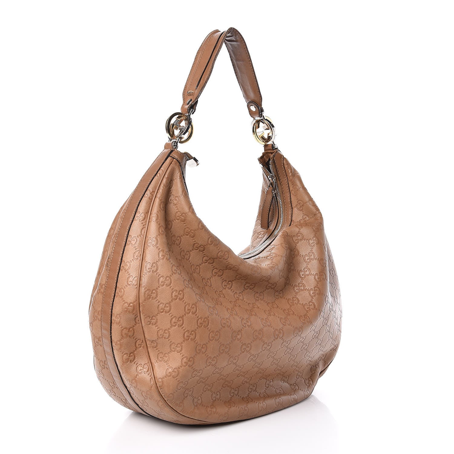 Gucci Guccissima Large GG Twins Hobo Brown 3 of 12