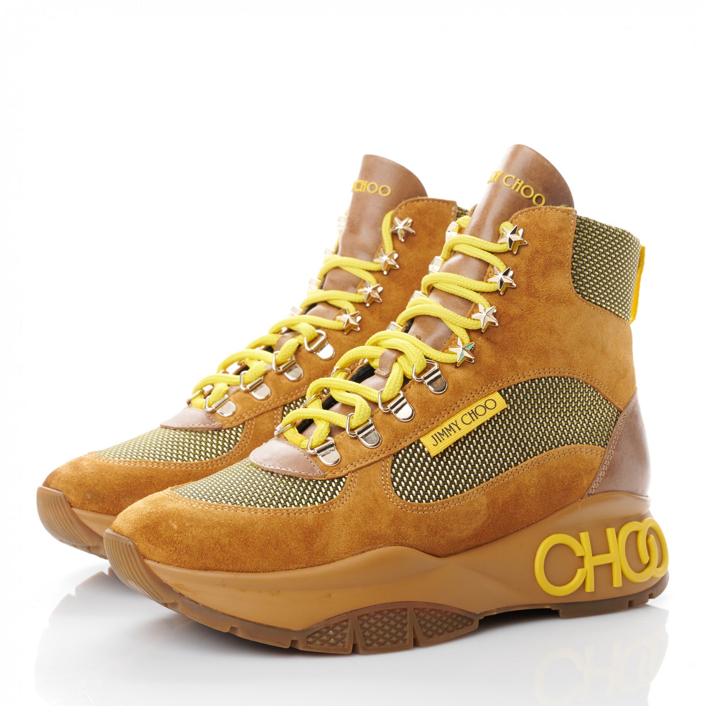 Calfskin Technical Mesh Suede Crosta Boot 37 Yellow