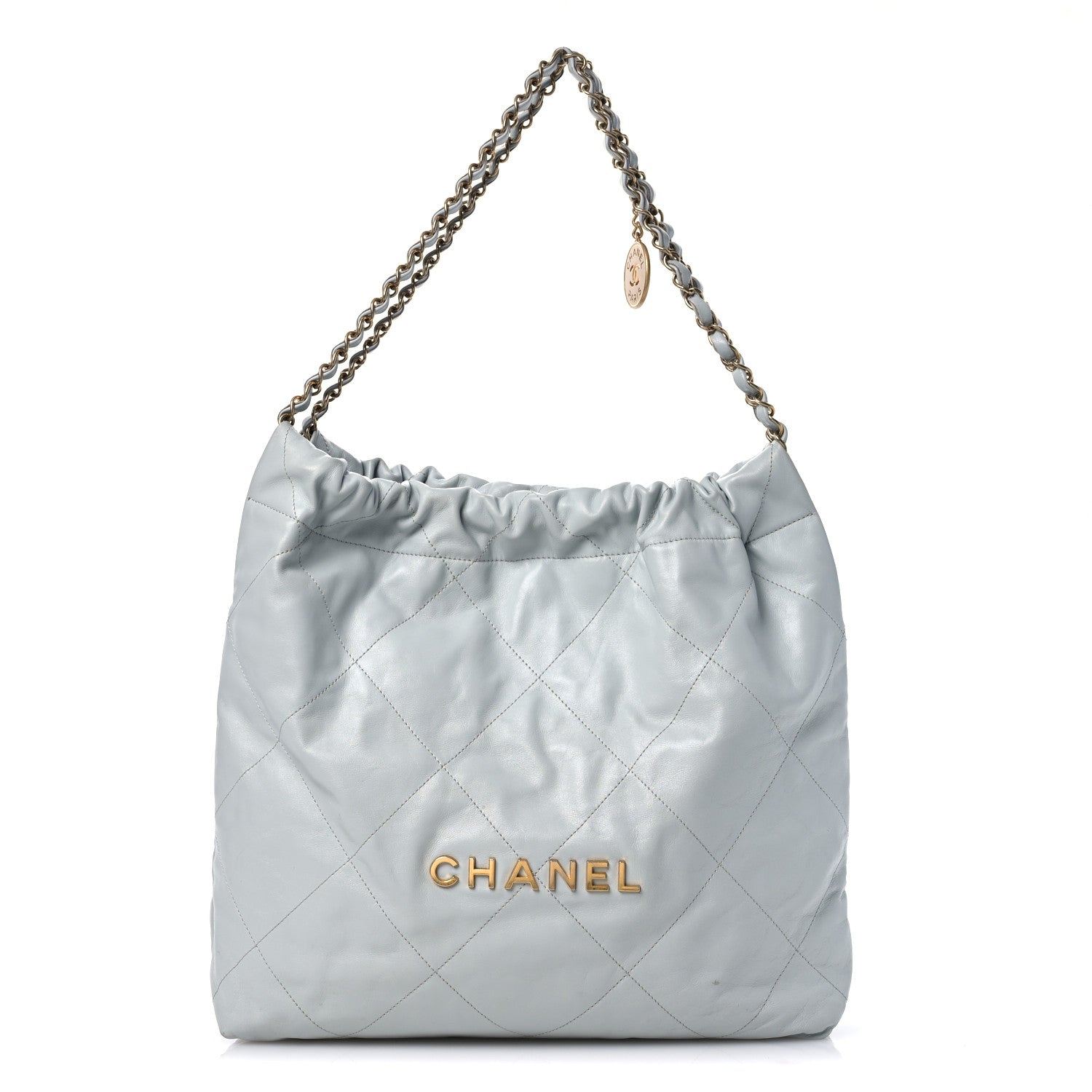 Chanel Shiny Calfskin Quilted Small Chanel 22 Grey 1 of 13