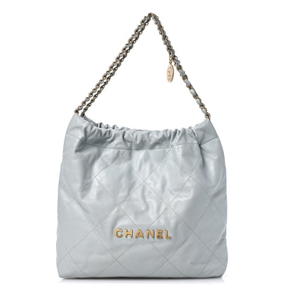 Chanel Shiny Calfskin Quilted Small Chanel 22 Grey 1 of 13