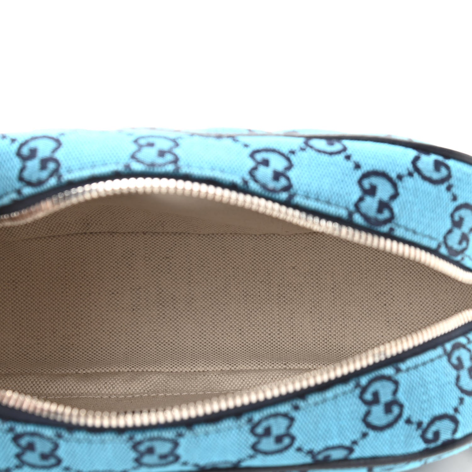 Gucci Monogram Multicolor Matelasse Diagonal Small GG Marmont Chain Shoulder Bag Light Blue 7 of 10