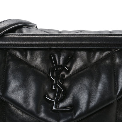 Saint Laurent Lambskin Quilted Monogram Monochrome Small Loulou Puffer Chain Satchel Black 8 of 11