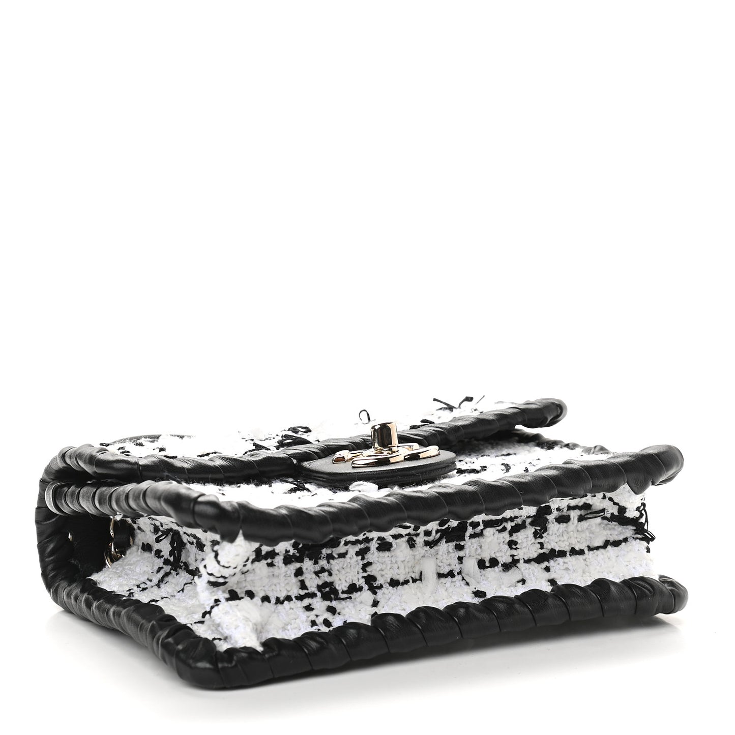 Tweed Braided Calfskin Mini My Own Frame Flap Grey Black
