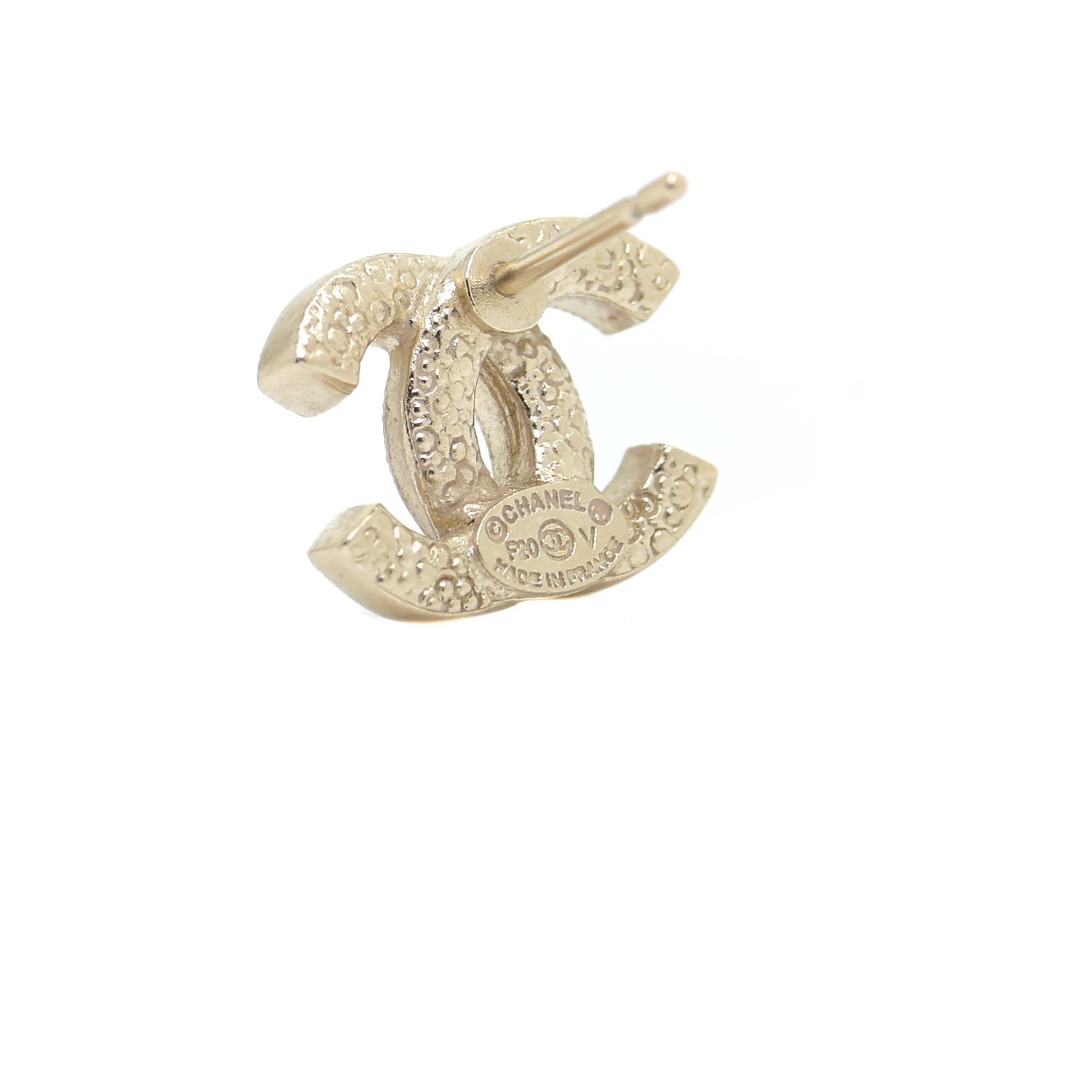 Chanel Crystal CC Earrings Gold 4 of 5