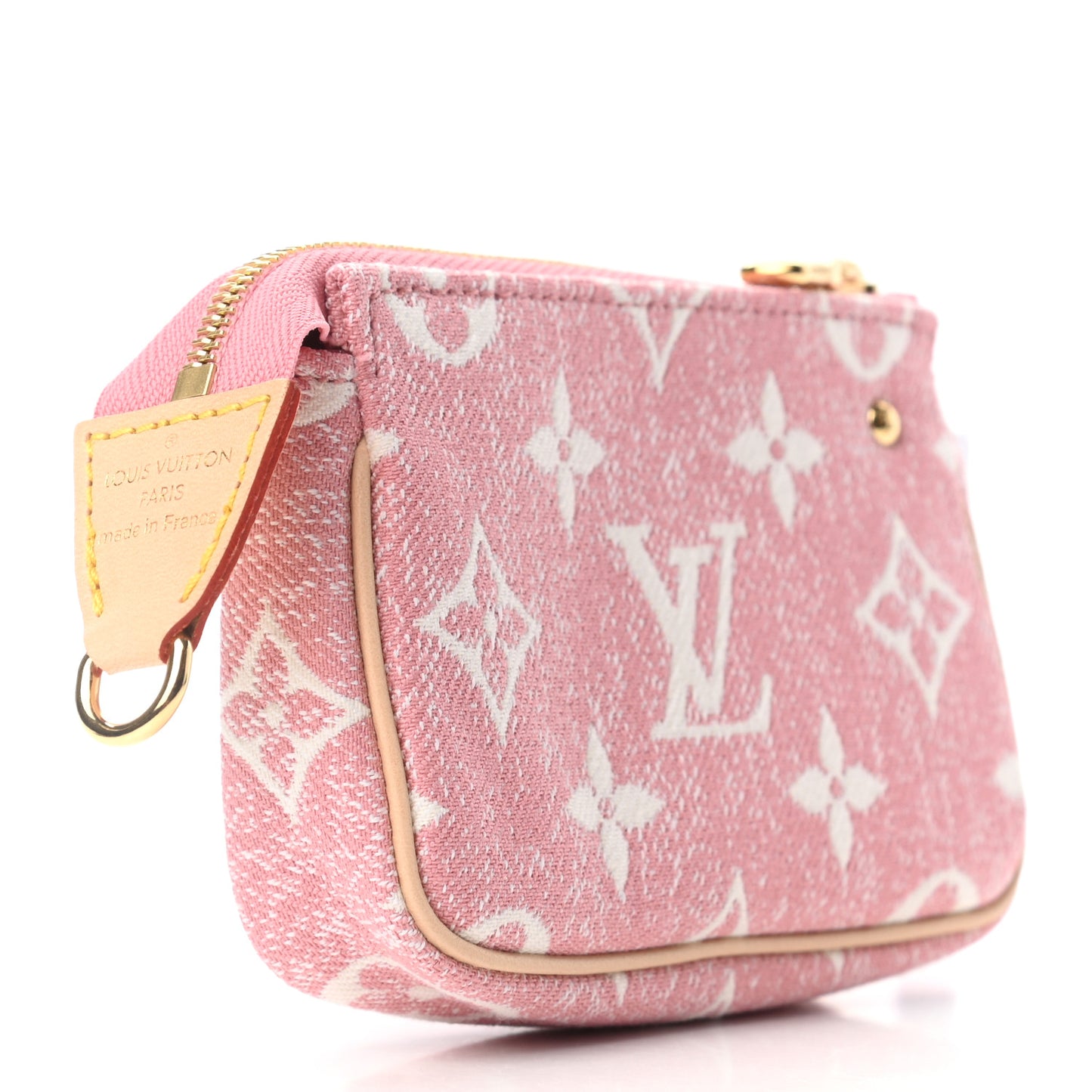 Denim Jacquard Monogram Micro Pochette Accessories Rose