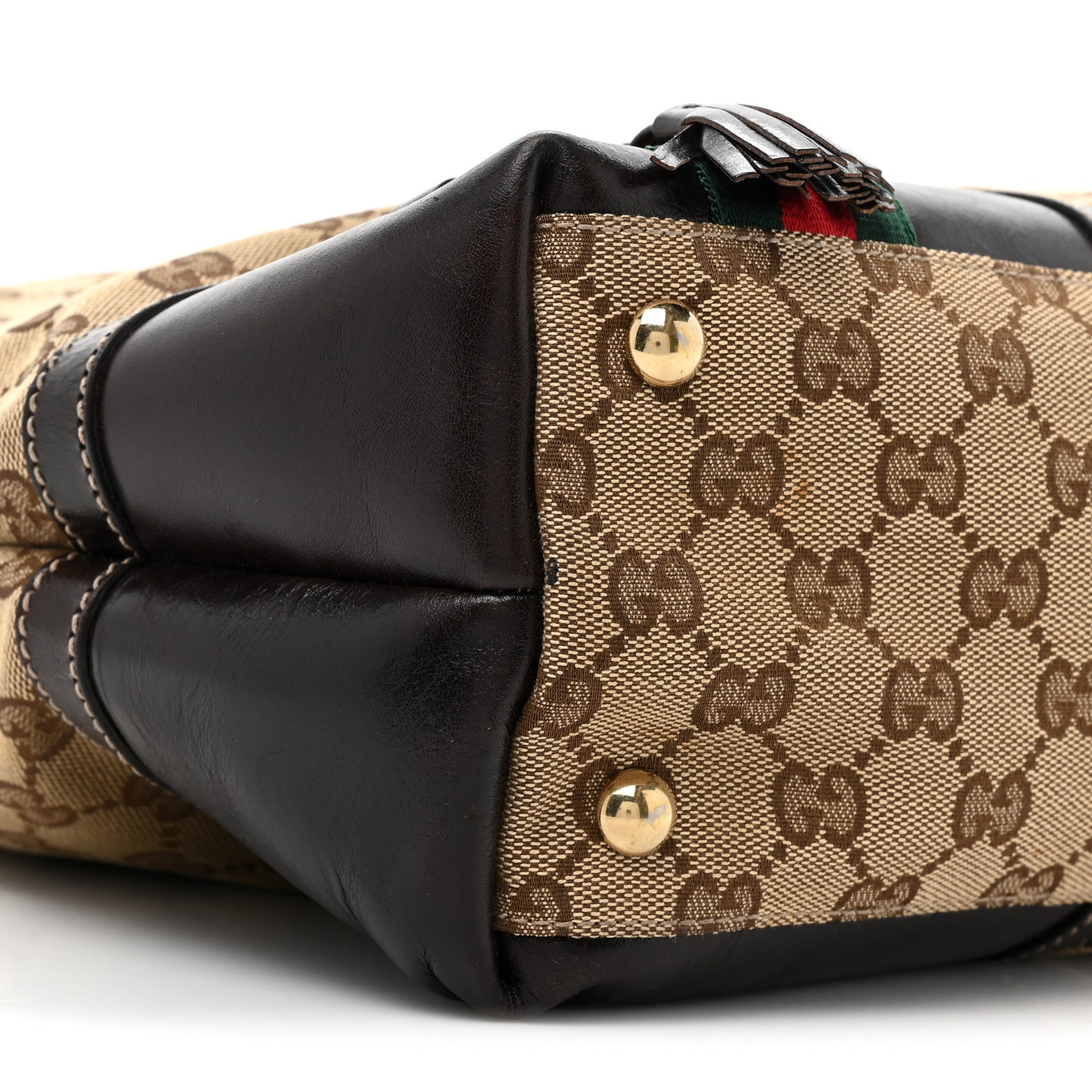 Monogram Medium Horsebit Tassel Shoulder Bag Dark Beige