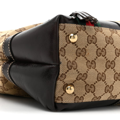 Gucci Monogram Medium Horsebit Tassel Shoulder Bag Dark Beige 9 of 11