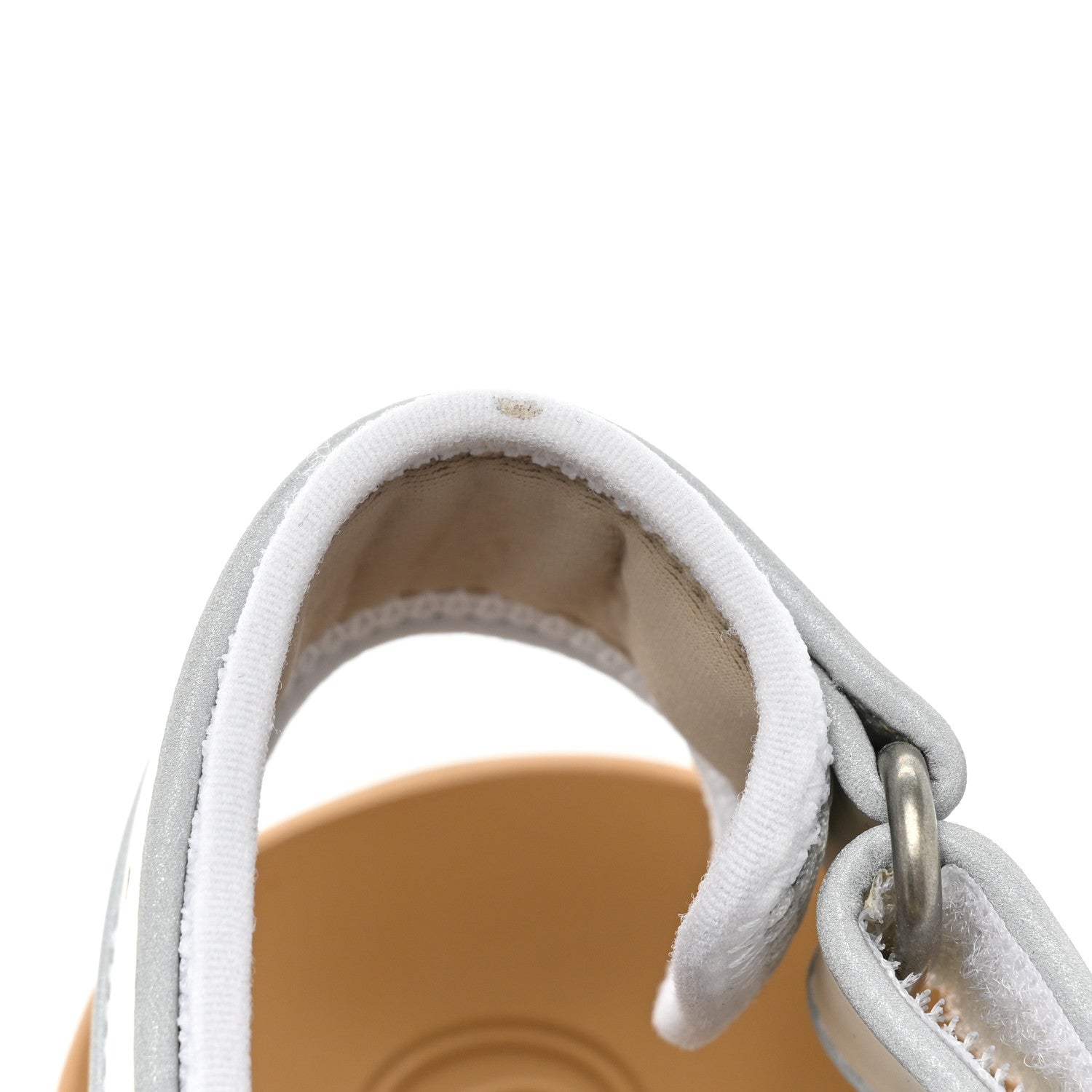 Gucci Mesh Fabric Tinsel Sport Sandals 37 White Silver 11 of 15