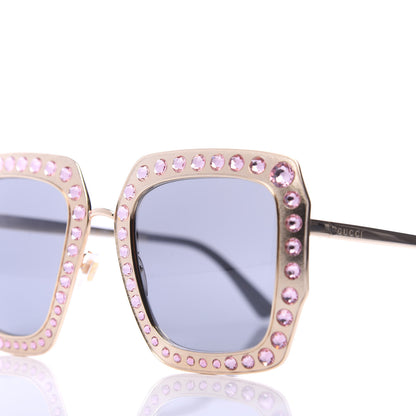 Gucci Metal Acetate Crystal Oversize GG0115S Sunglasses Rose Gold 7 of 8